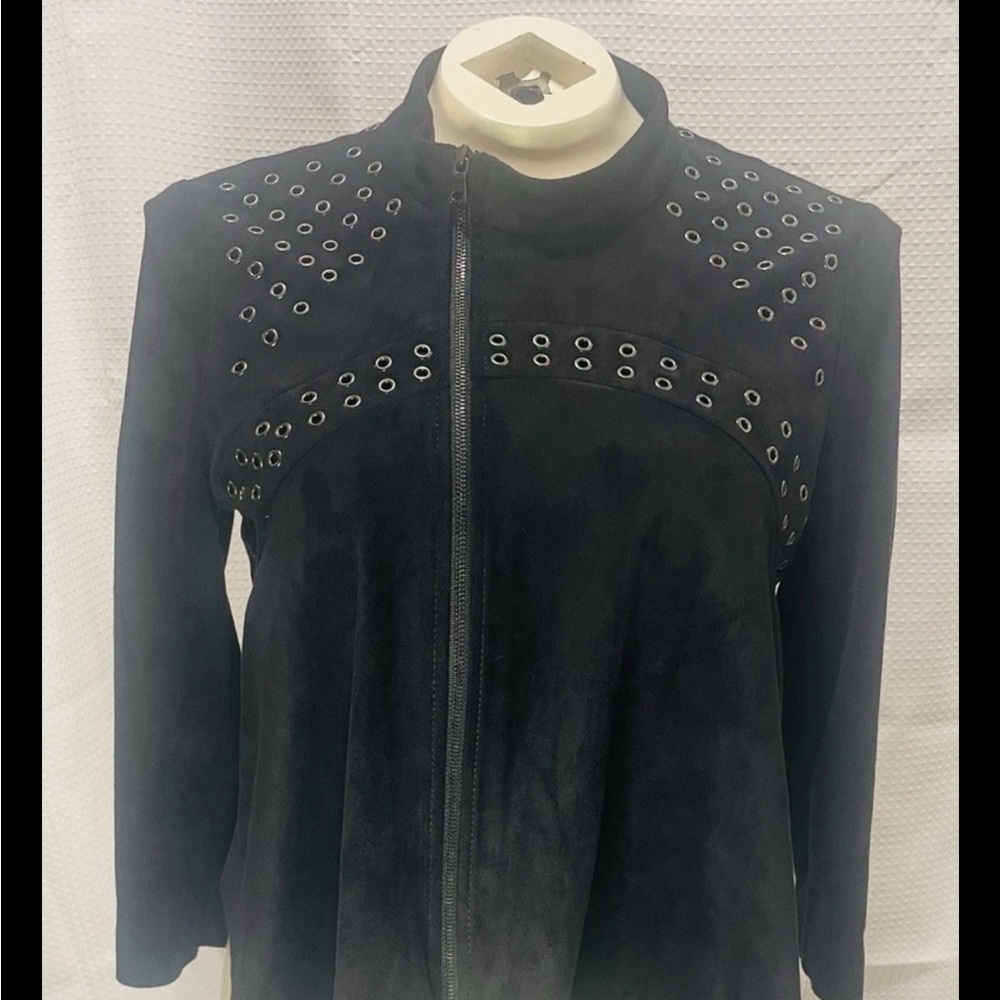 BCBGMaxAzria Black Eyelet Blazer